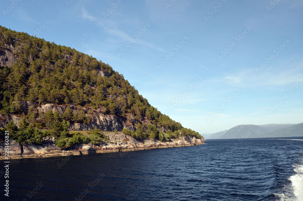 Mountains and fjord. Norwegian nature. Sognefjord. Flam, Norway
