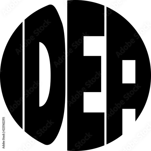stylized word idea in round shape