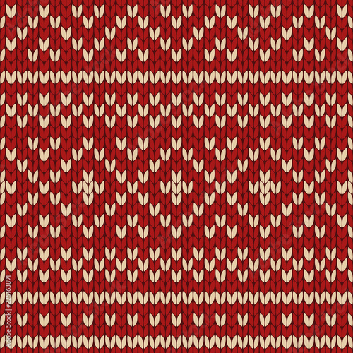 Warm traditional red and white knit vector pattern. Ideal for christmas themed textiles, paper products, cards, backgrounds etc.
