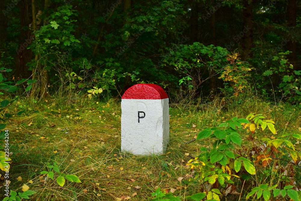 a border post on the border between Poland and the Czech Republic on the Lądek Pass a border post on the border between Poland and the Czech Republic on the Lądek Pass