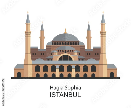 Obraz na plátně Hagia Sophia in Istanbul, Turkey. Highly detailed illustration.