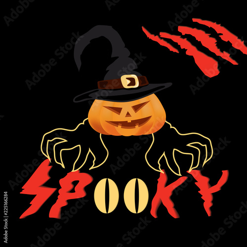 Halloween spooky vector poster