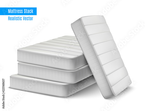 Mattress Stack Realistic Composition