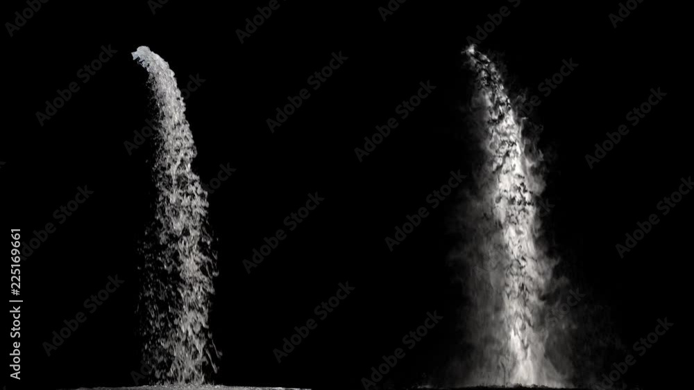 waterfall texture seamless loop, 4k, isolated on black with alpha and ...