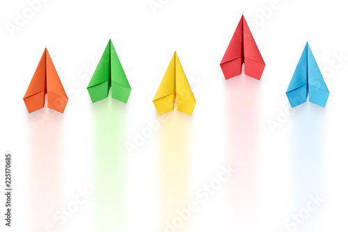 Billede på lærred Paper plane on white background