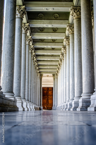 Photography Corridor with tall columns in the Basilica of San Paolo