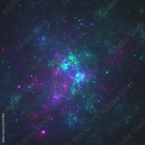 Computer Generated Nebula of Color Fractal Background Wallpaper