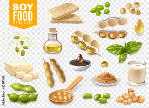 Soy Food Products Transparent Set