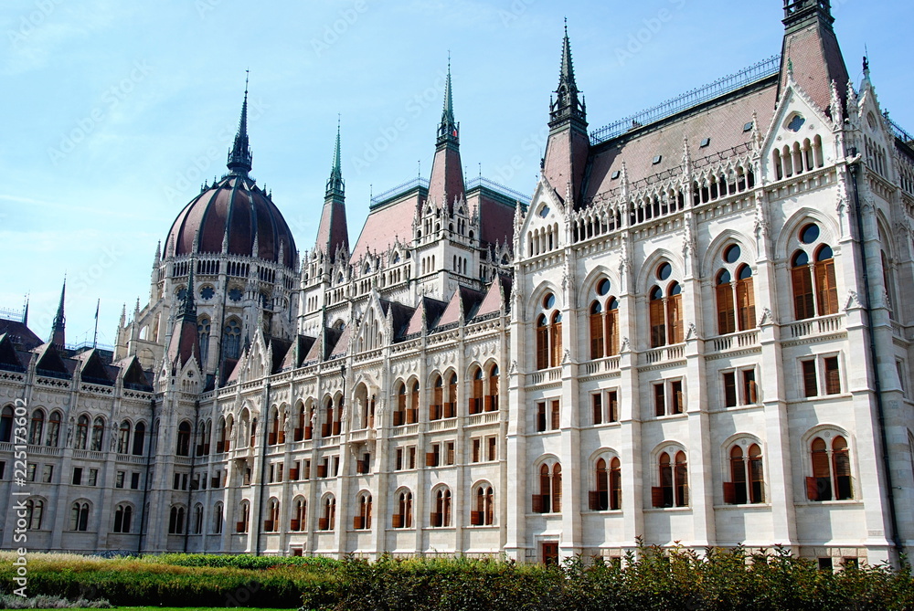 Parliament building of Budapest, Hungary, from backside