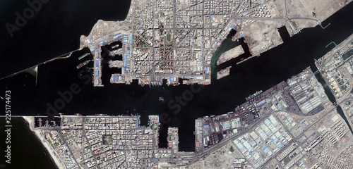 Photography Port Said Harbor at the entrance of the Suez Canal