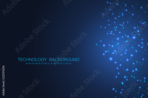 Abstract plexus background with connected lines and dots. Wave flow. Plexus geometric effect Big data with compounds. Lines plexus, minimal array. Digital data visualization. Vector illustration