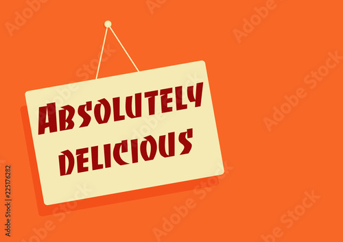 Absolutely delicious sticker record Vector illustration for design