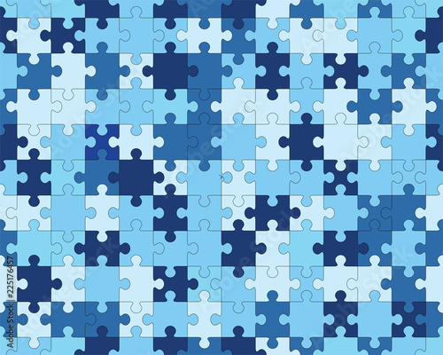 Separate pieces of colorful puzzle, seamless illustration
