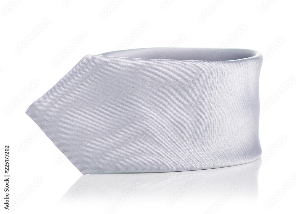 Male gray tie on white background isolation Male gray tie on white background isolation