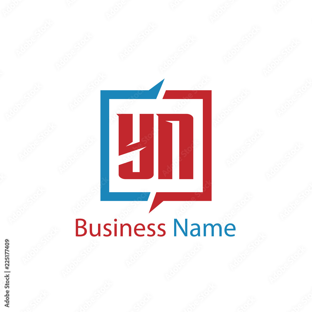 Initial Letter YN Logo Template Design - obrazy, fototapety, plakaty 