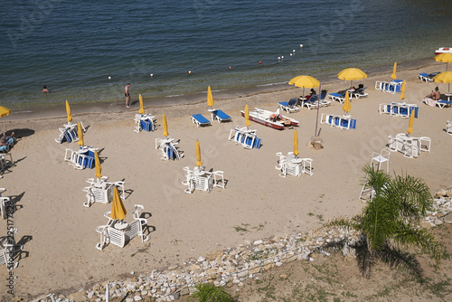 Castellammare del Golfo, Italy - September 04, 2018 : View of Cala Petrolo beach photo