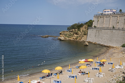 Castellammare del Golfo, Italy - September 04, 2018 : View of Cala Petrolo beach photo