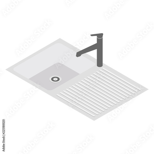 Isometric kitchen sink