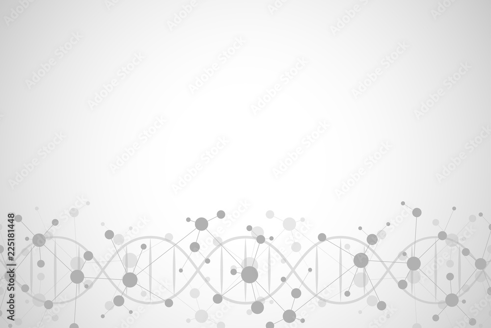 DNA helix and molecular structure. Science and technology concept with ...