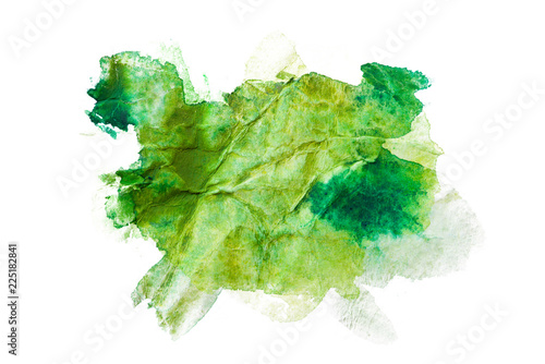 green paint watercolor on mint paper background element