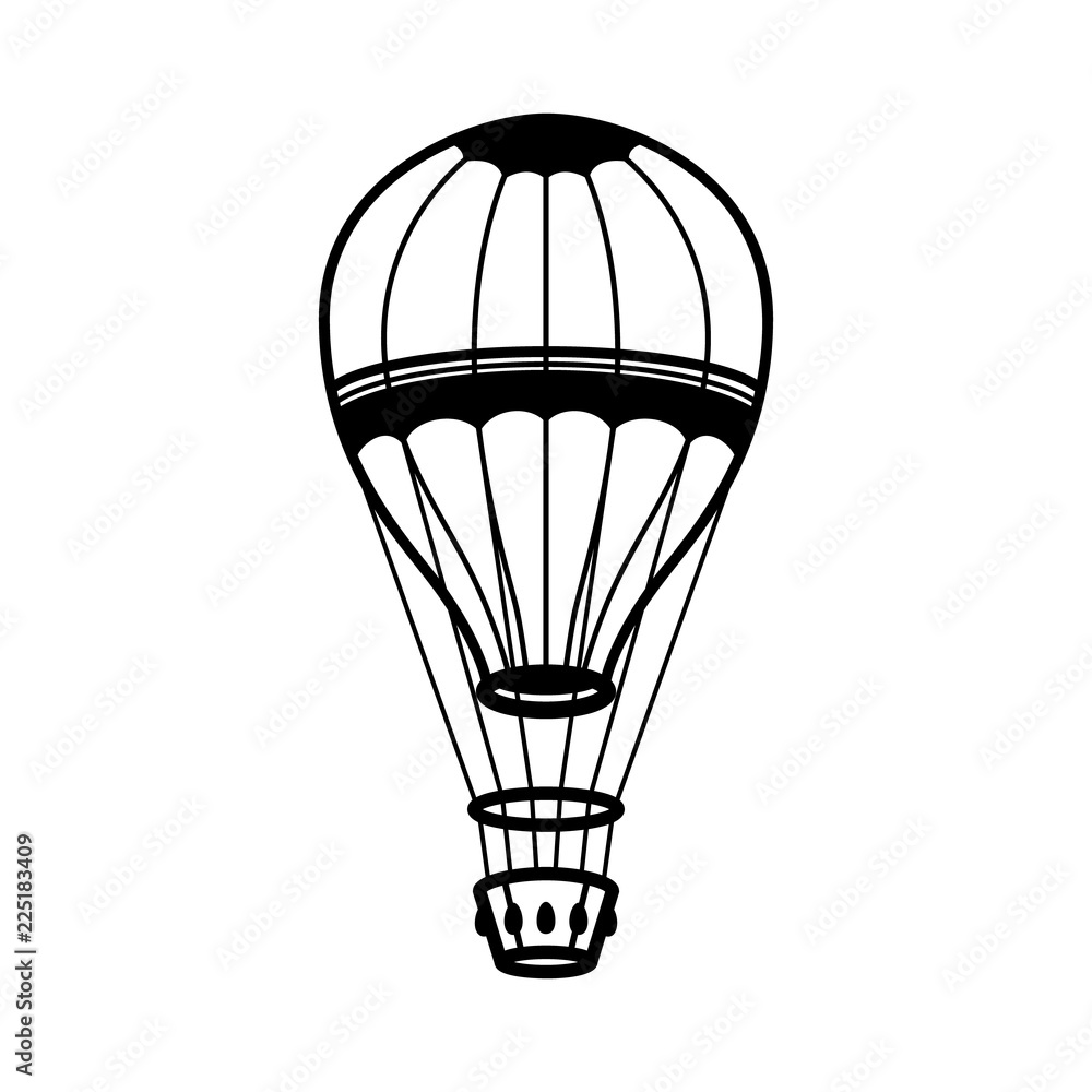 Air balloon illustration on white background. Design element for logo ...