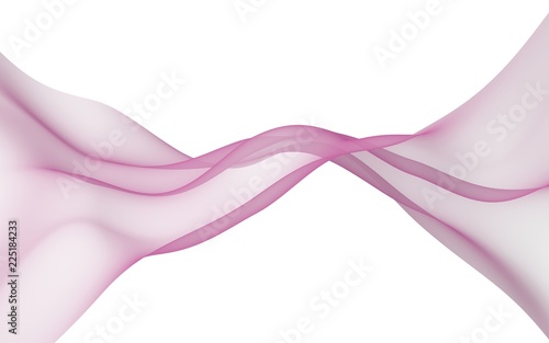 Abstract light red wave. Bright light red ribbon on white background. Abstract red smoke. Light red scarf. Raster air background. 3D illustration