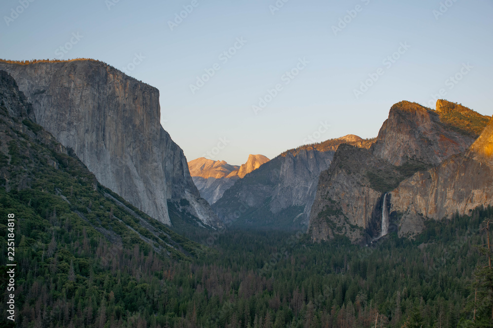 Tunnel View is a must stop for any first time visit to Yosemite Valley. From this vista, once can see El Capitan, Half Dome, and Bridalveil Fall.