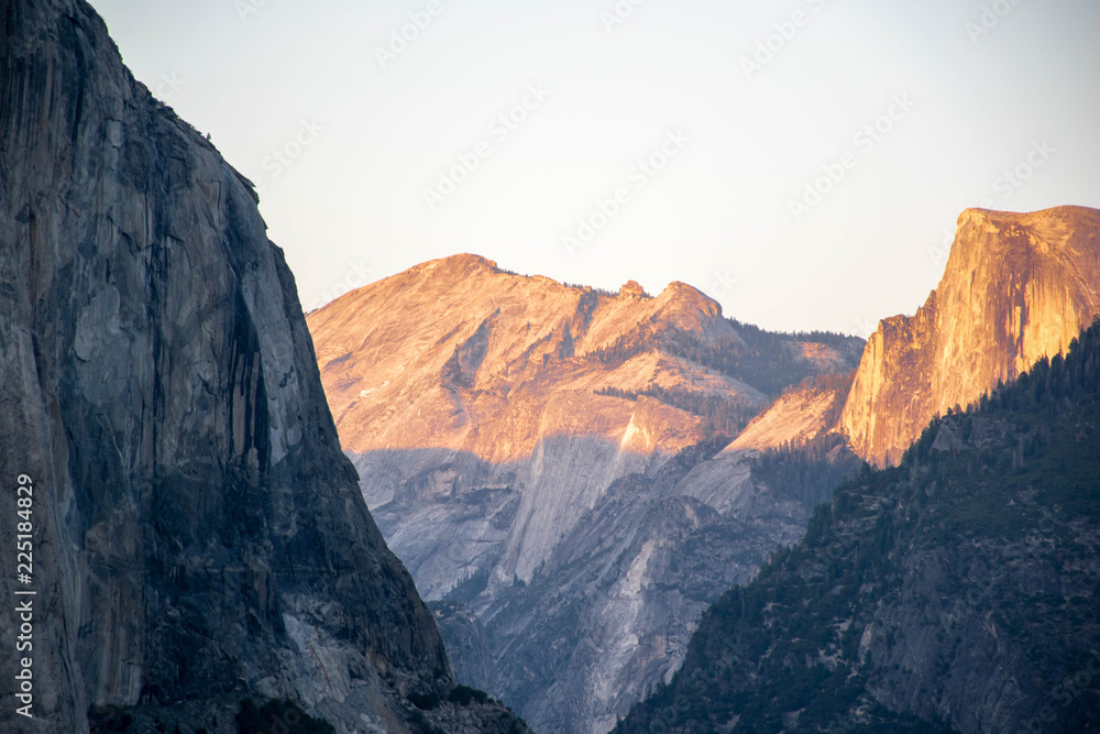 Tunnel View provides one of the most famous views of Yosemite Valley. From here you can see El Capitan and Bridalveil Fall rising from Yosemite Valley, with Half Dome in the background.