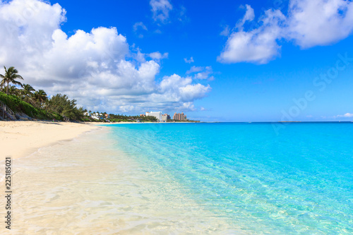 Public Paradise beach in Nassau, Bahamas. photo