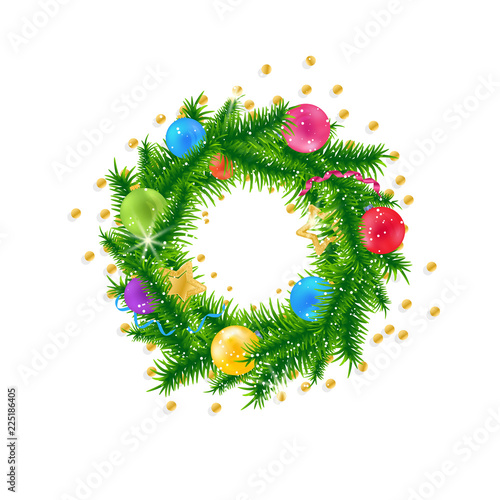 Print Christmas wreath vector symbol Christmas trees