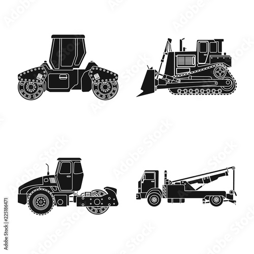 Vector illustration of build and construction icon. Collection of build and machinery stock symbol for web.