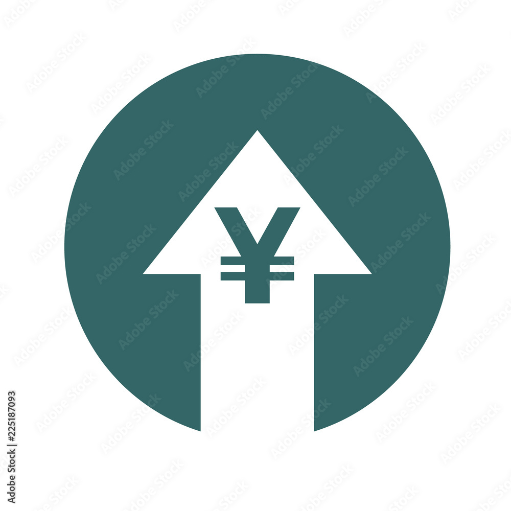 Cost symbol increase icon. Vector symbol image isolated on background Cost symbol increase icon. Vector symbol image isolated on background