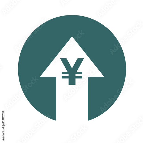 Cost symbol increase icon. Vector symbol image isolated on background