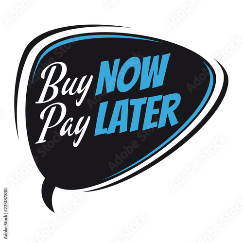 buy now pay later retro speech bubble