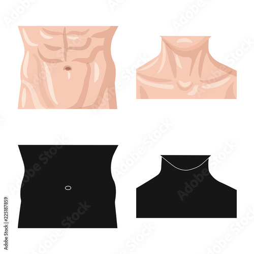 Vector design of human and part sign. Set of human and woman vector icon for stock.