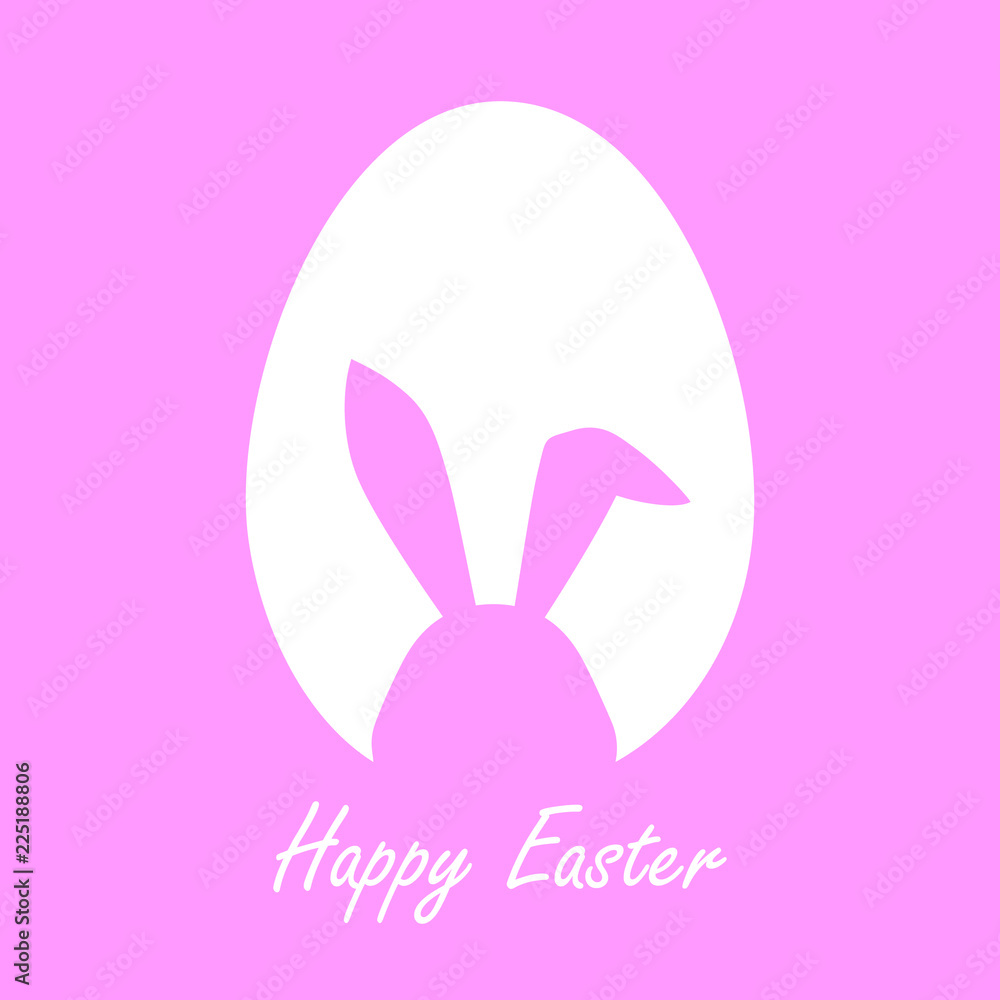Happy Easter Greeting card with egg and rabbit, Funny illustration vector on color background Happy Easter Greeting card with egg and rabbit, Funny illustration vector on color background
