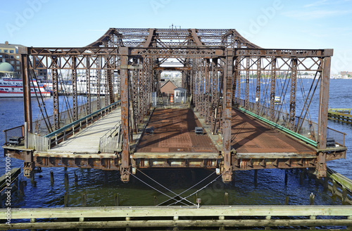 Old Northern Avenue Bridge Boston Harbor Massachusetts