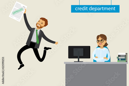 Successful credit interview, business concept,