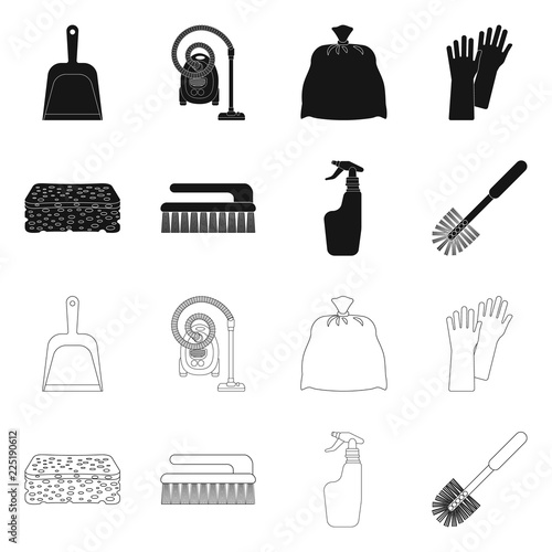Vector illustration of cleaning and service icon. Set of cleaning and household stock vector illustration.