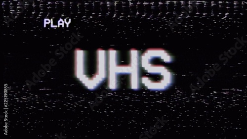 Photography Fake tape recording: the text VHS, with RGB distortion.