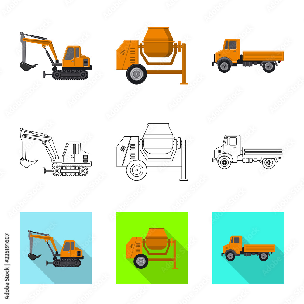 Isolated object of build and construction sign. Collection of build and machinery vector icon for stock. Isolated object of build and construction sign. Collection of build and machinery vector icon for stock.