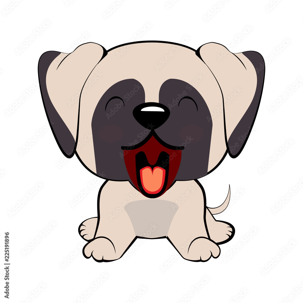 Naklejka premium puppy character with open mouth, cute funny terrier vector illustration
