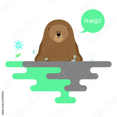 Illustration on the theme of pollution of the planet. Vector.
