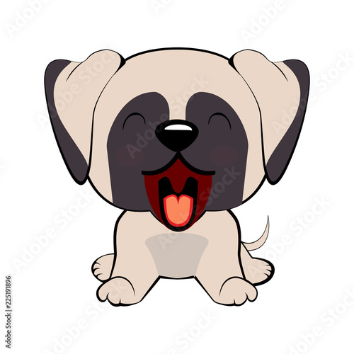 puppy character with open mouth, cute funny terrier vector illustration