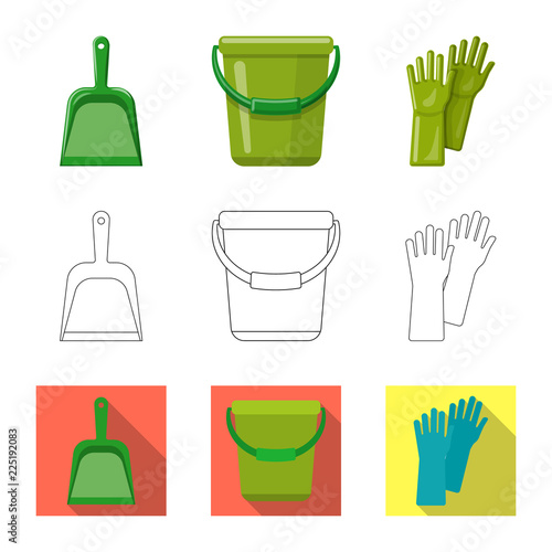 Vector illustration of cleaning and service logo. Collection of cleaning and household stock vector illustration.
