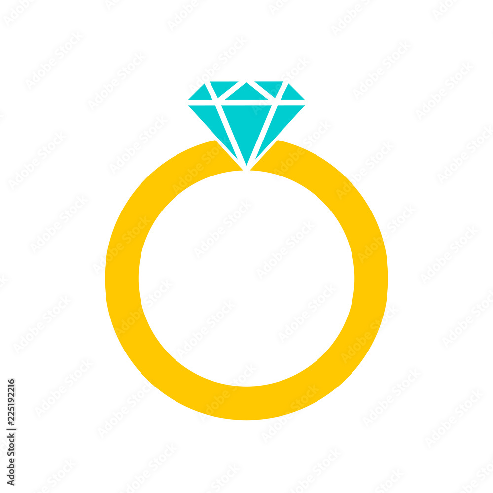Icon of ring with diamond or other gem. Engagement or marriage ring, expensive jewelry. Vector Illustration Icon of ring with diamond or other gem. Engagement or marriage ring, expensive jewelry. Vector Illustration