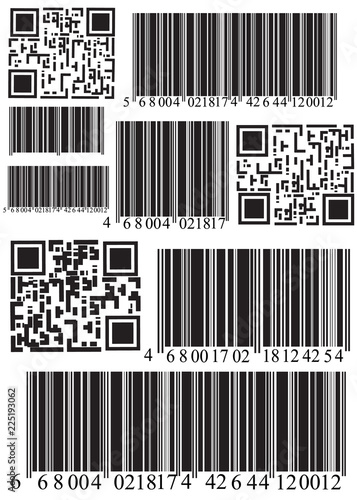 Realistic bar code icon. A modern simple flat barcode. Marketing, the concept of the Internet.