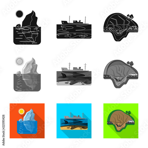 Vector design of natural and disaster icon. Collection of natural and risk stock symbol for web.
