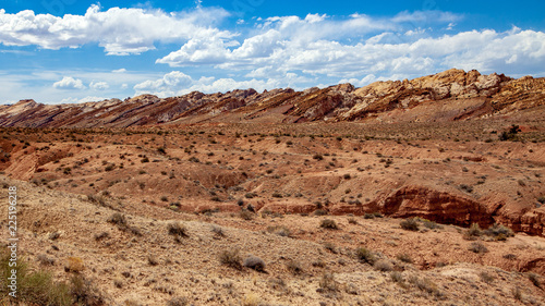 Landscape of the San Rafael Swell at the north in of Capitol Reef National Park is a fascinating desert landscape