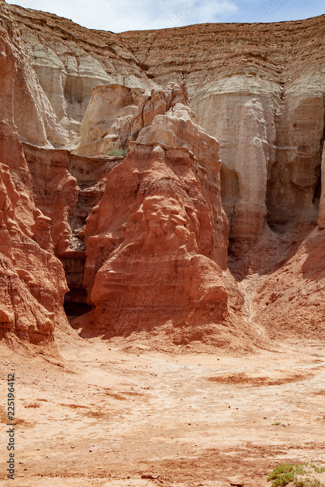 Details of the landscape surround the campgrounds in Goblin Valley State Park at the north end of Capitol Reef National Park in Utah